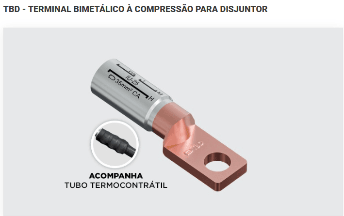 Terminal Bimetálico à Compressão para Disjuntor - TBD - INTELLI